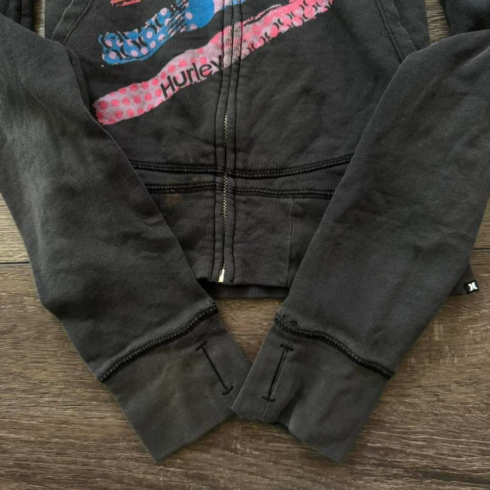 dark gray hurley long sleeve hoodie jacket