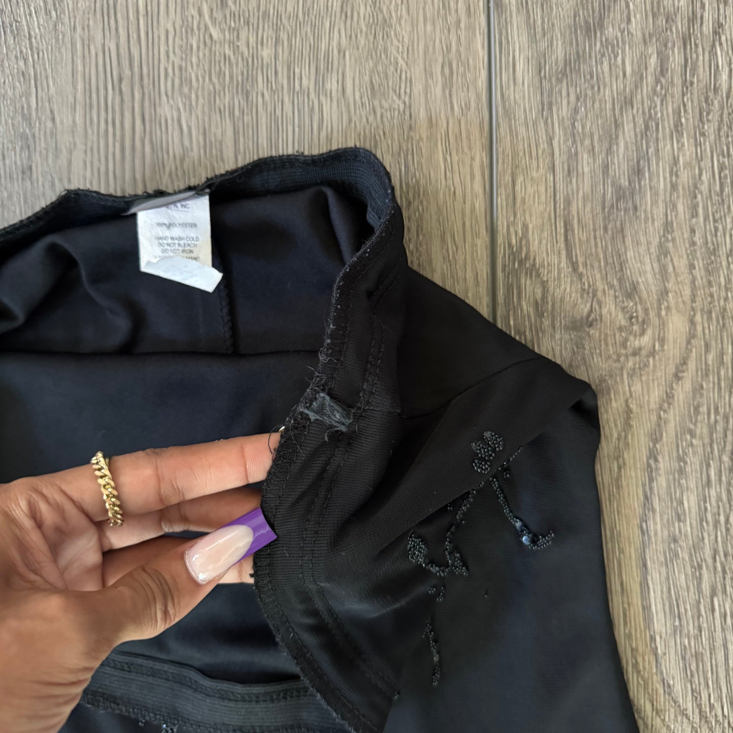 black y2k sequin asymmetric layered long dress