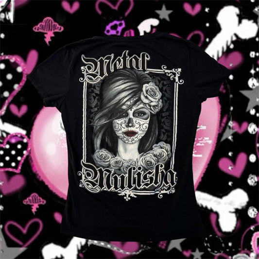 Black ‘Metal Mulisha’ Gothic Skull Graphic Shirt