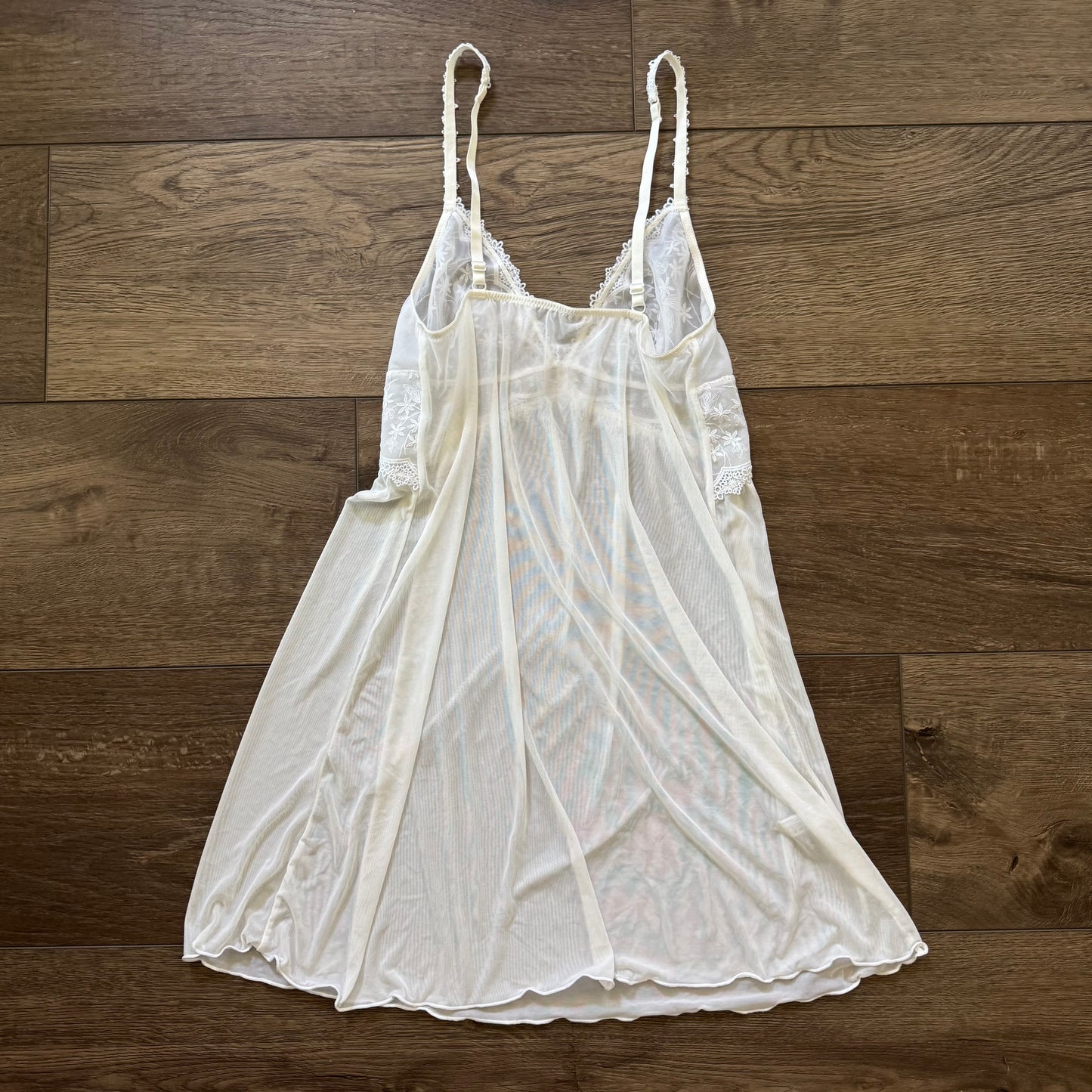 white lace mesh lingerie y2k dress (L)
