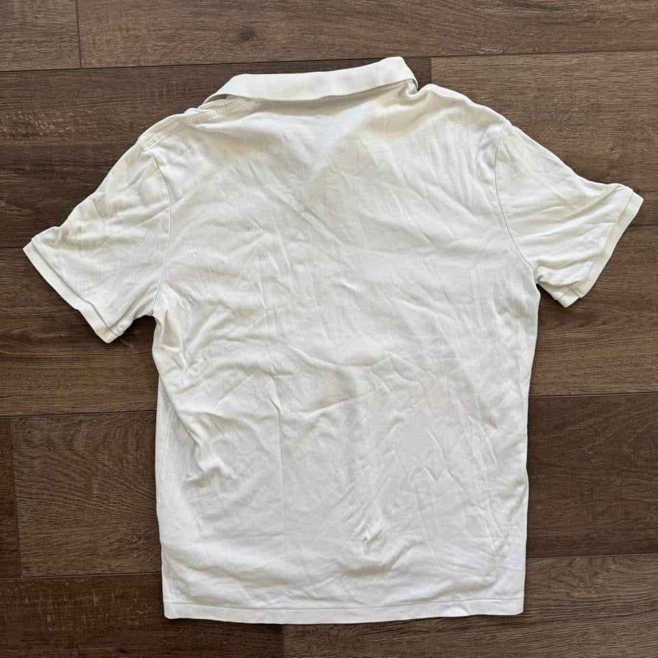 white polo ralph lauren button up collared shirt