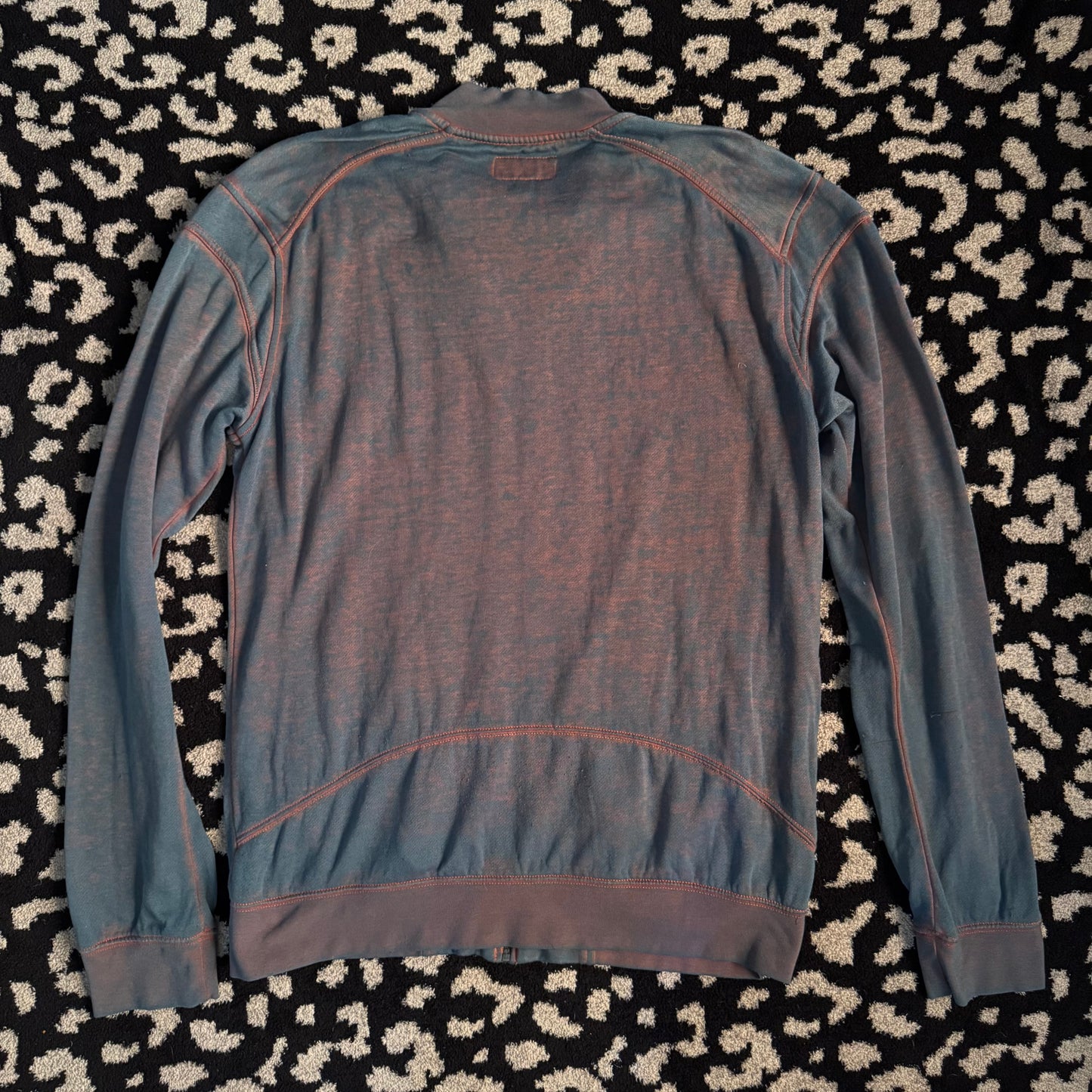 orange & blue alpine stars biker long sleeve jacket (xl)