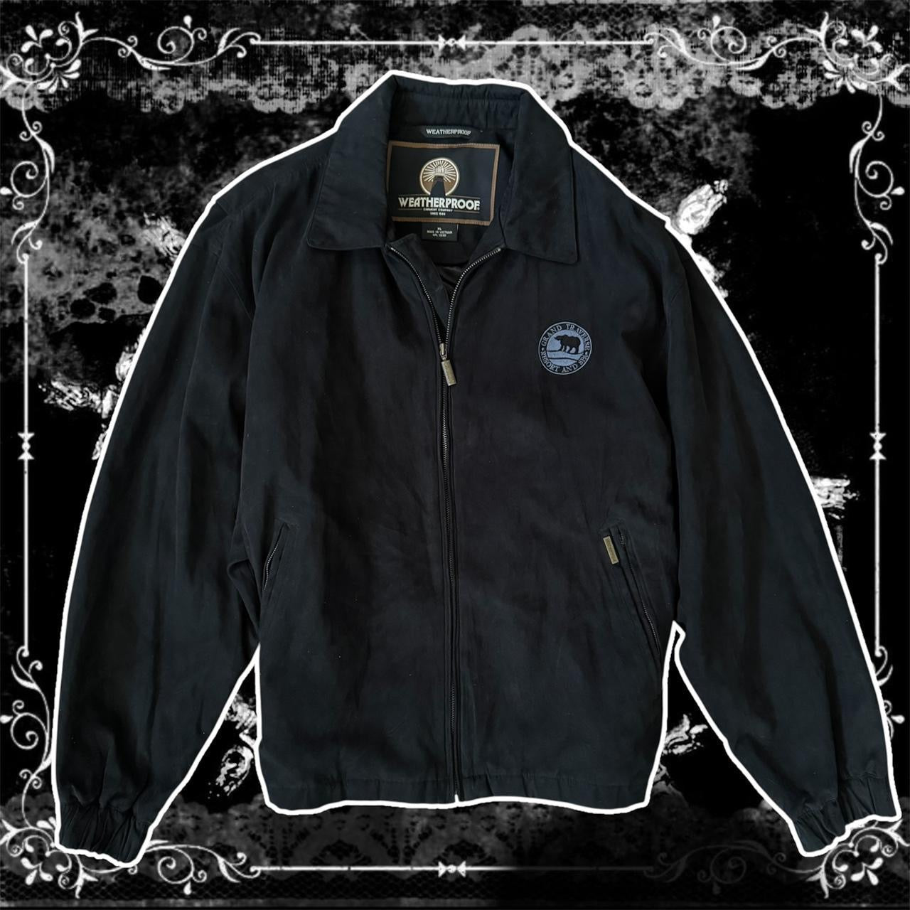 black vintage 90s weatherproof thick windbreaker jacket