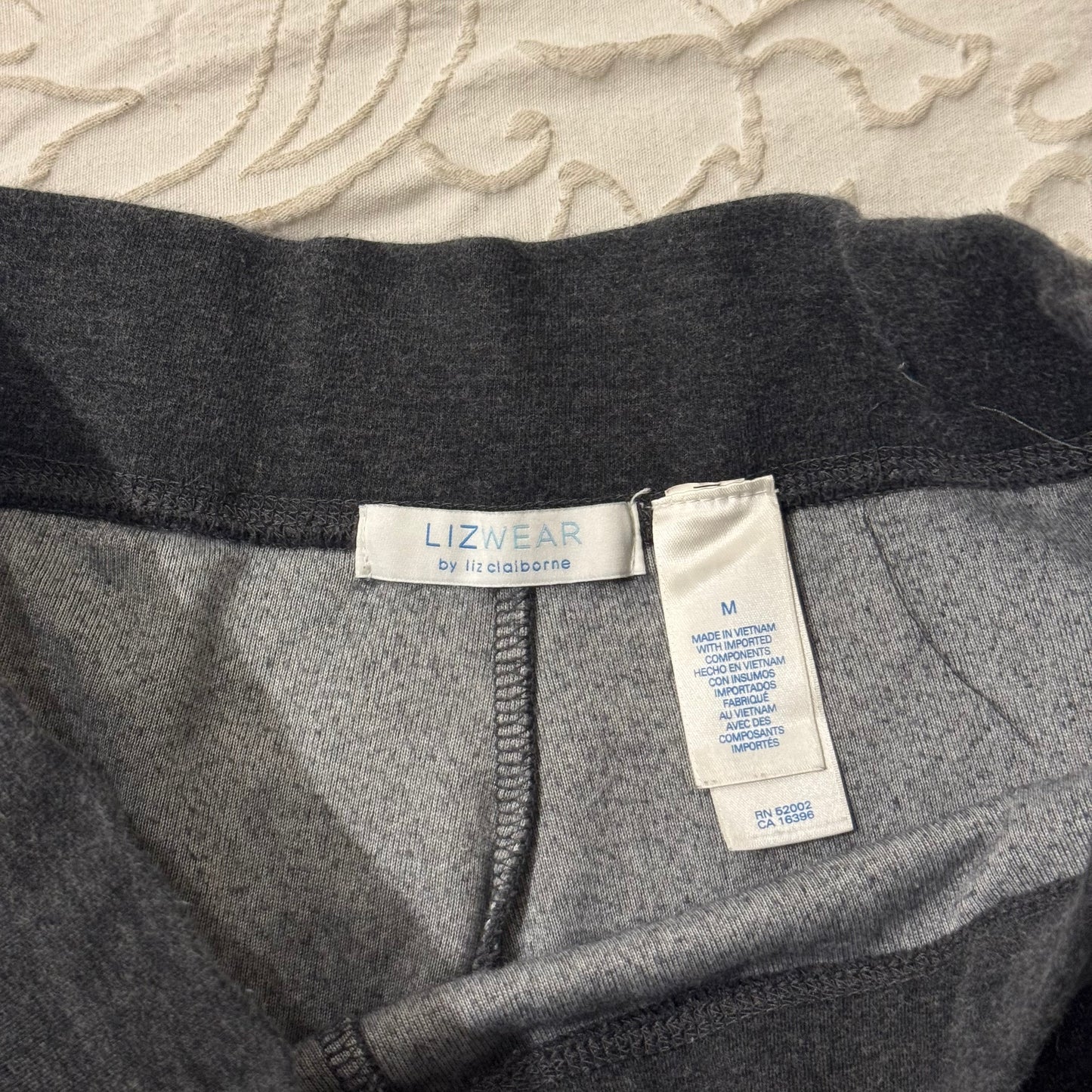 Dark Grey ‘Liz Claiborne’ Velour Flared High Rise Sweatpants