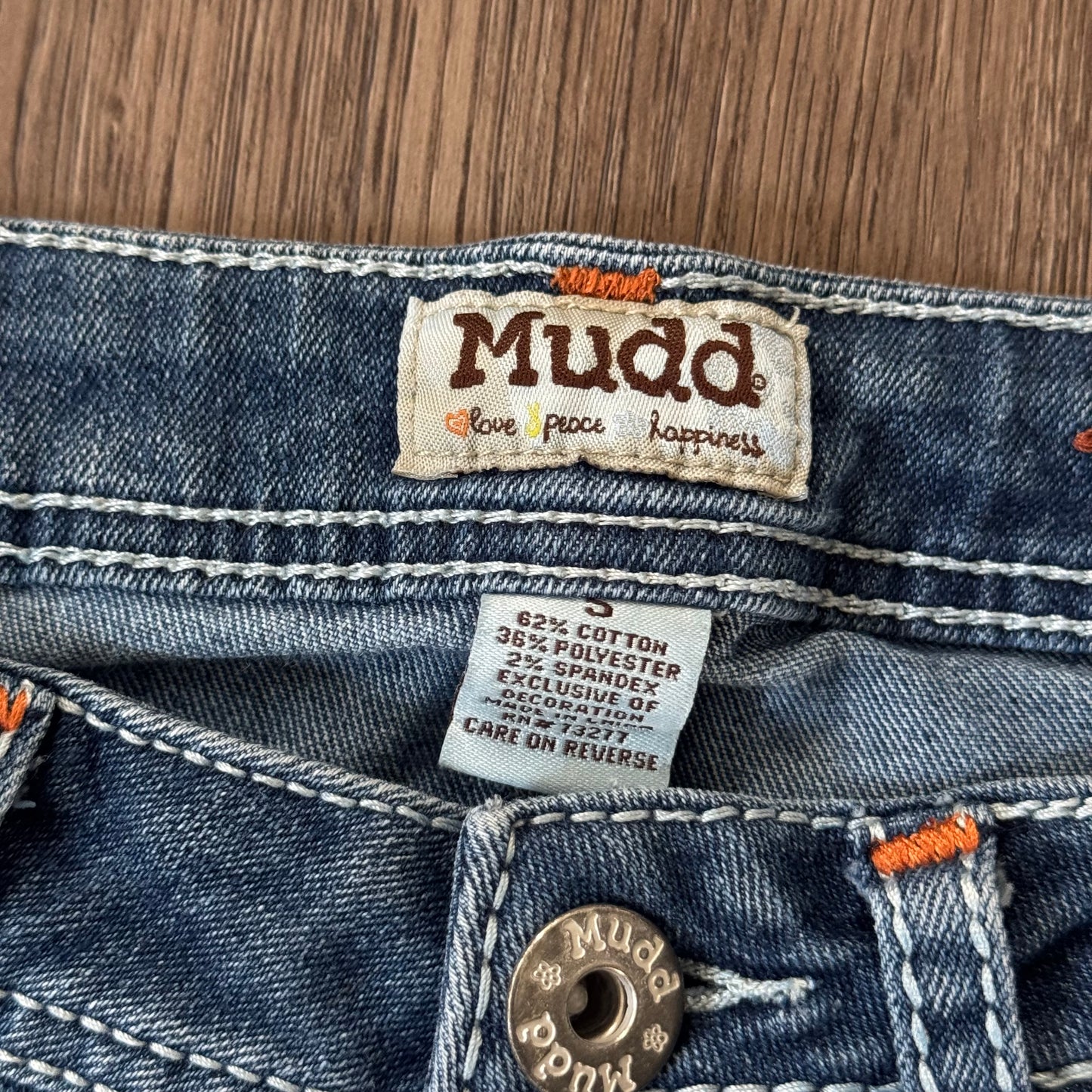denim blue mudd ultra low rise contrast stitching shorts (5)