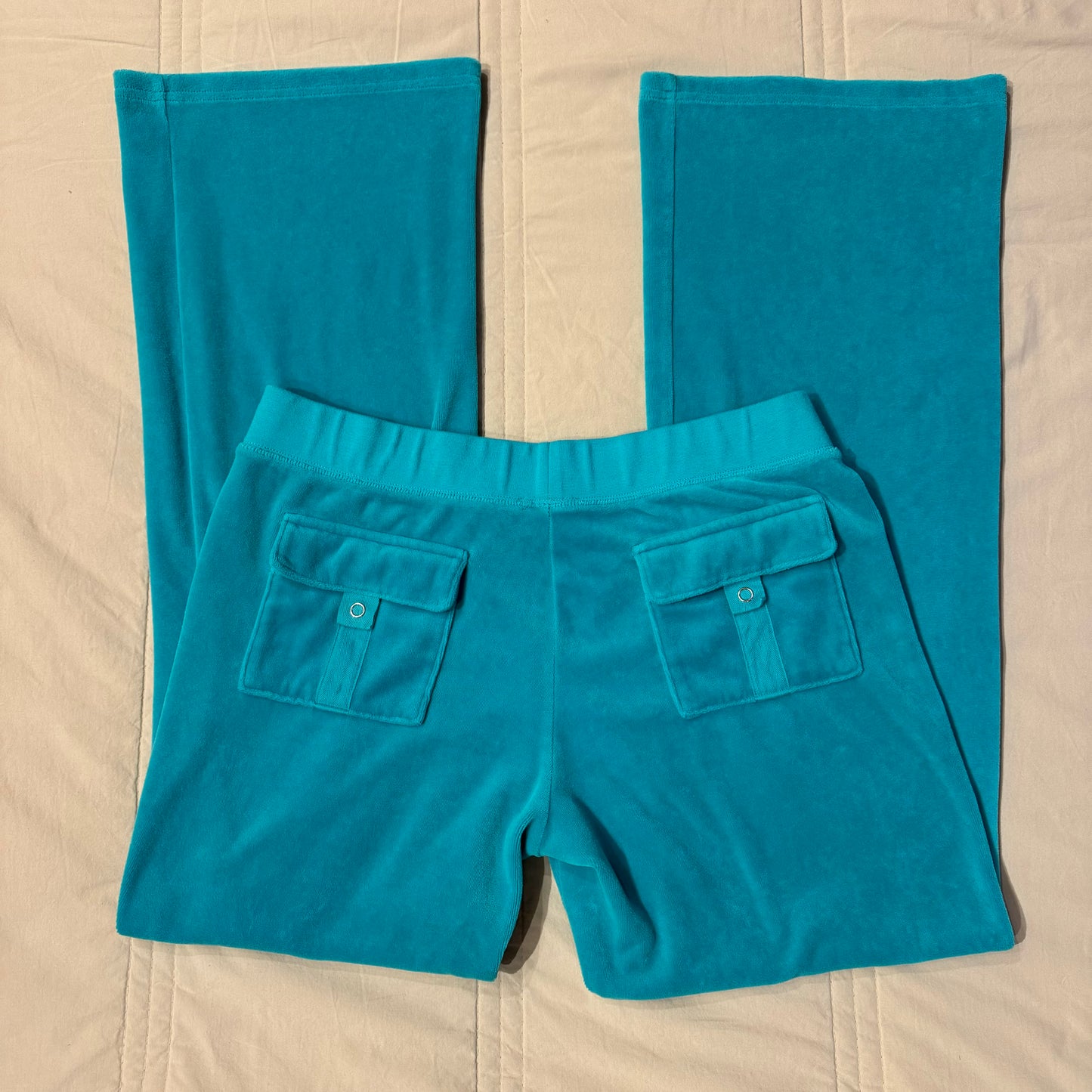 Dark Teal ‘Juicy Couture’ High Rise Flared Sweatpants