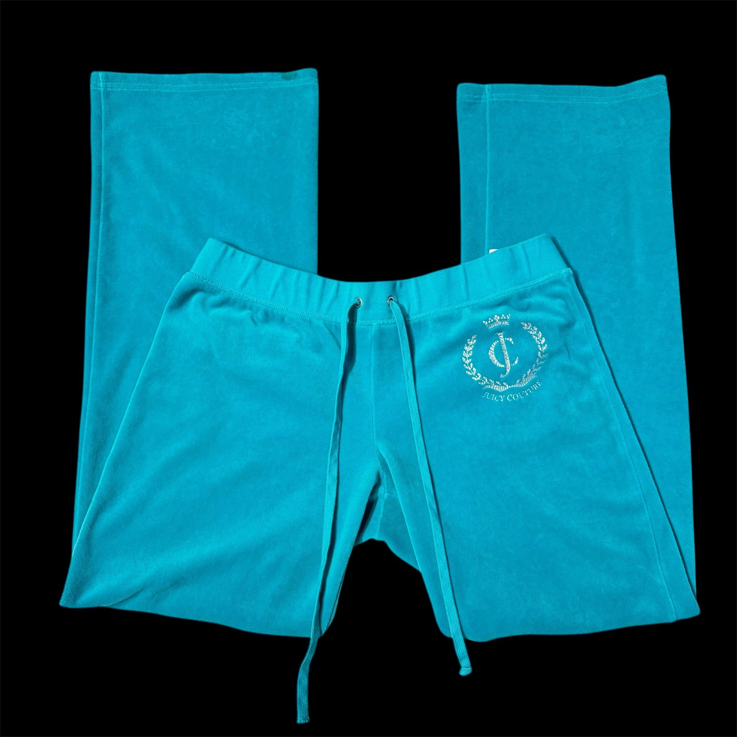 Dark Teal ‘Juicy Couture’ High Rise Flared Sweatpants