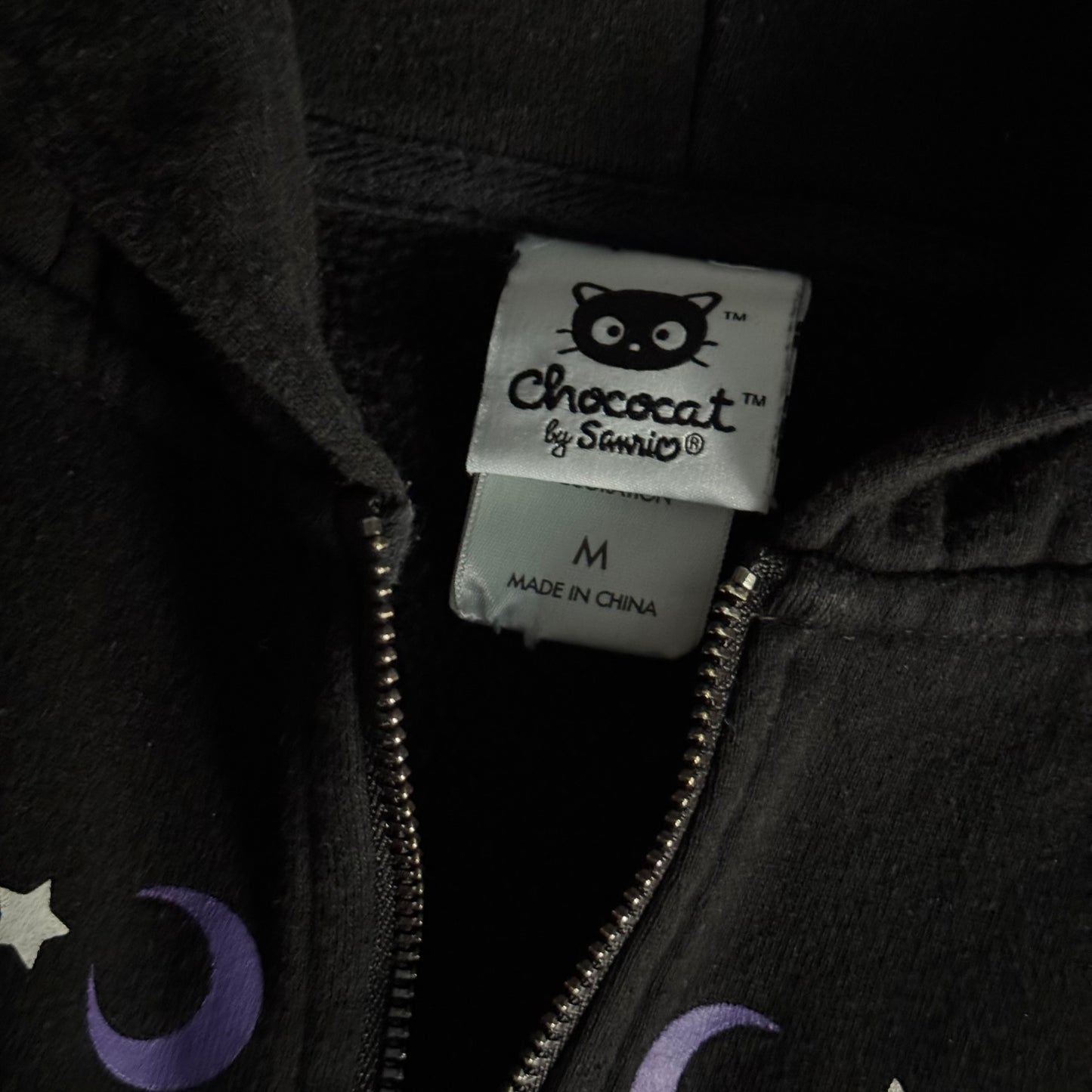 black chococat sanrio kitty cat zip up jacket (M)