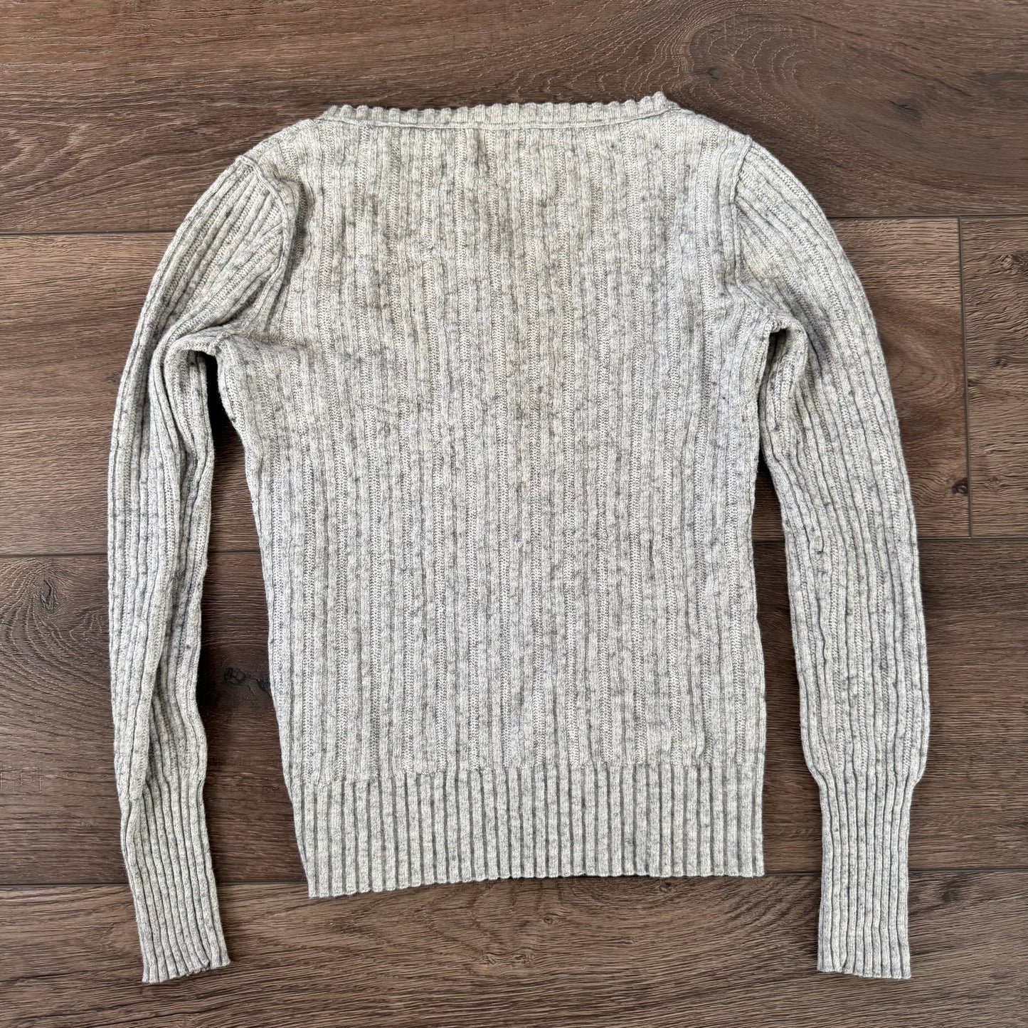 gray mossimo supply co henley style knitted long sleeve shirt (M)