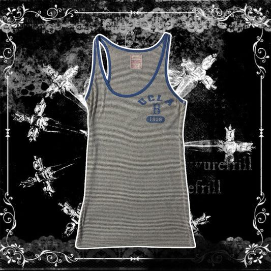 Blue & Grey ‘PINK by VS’ UCLA Ribbed Tank Top