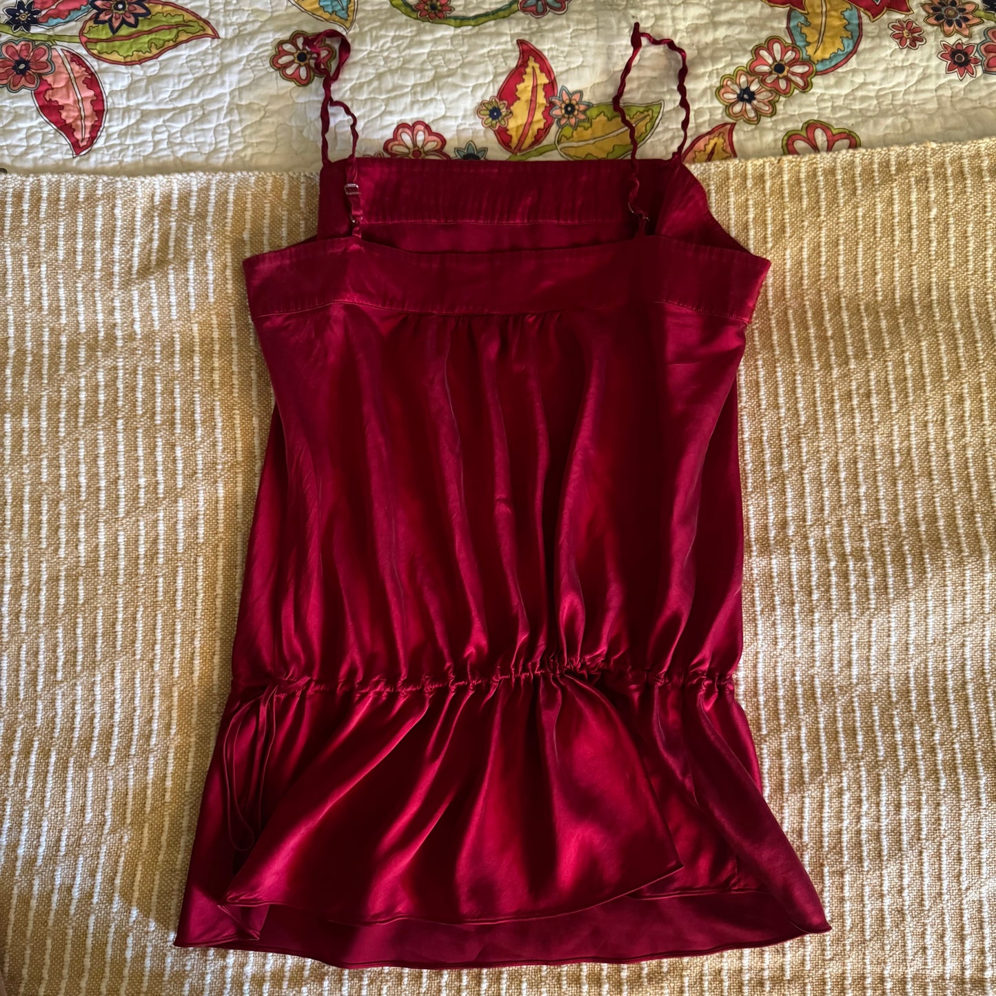 red sparkly express y2k cami satin blouse (L)