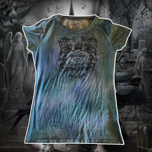 blue hard rock new york graphic short sleeve shirt (XL)