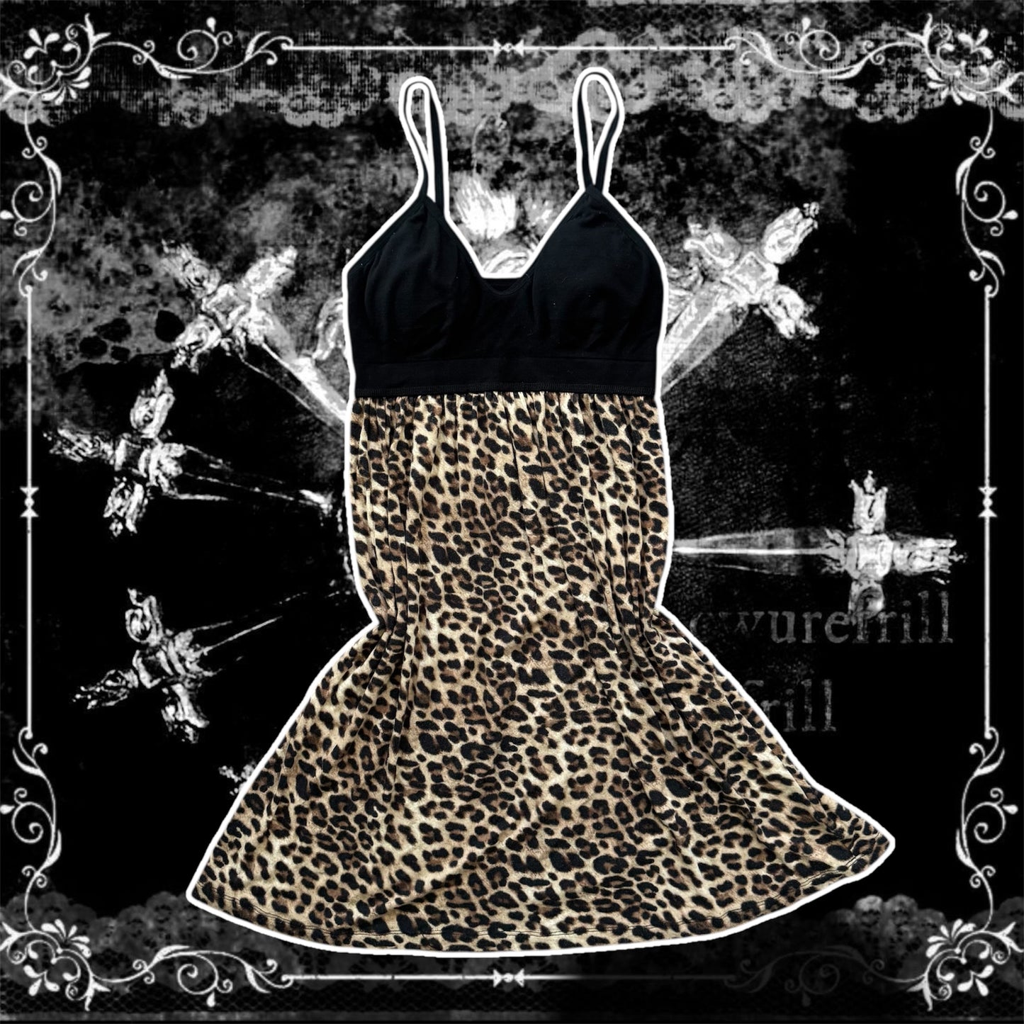 leopard print mcbling babydoll intimates mini dress