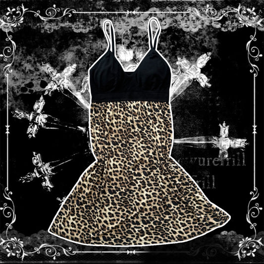 leopard print mcbling babydoll intimates mini dress