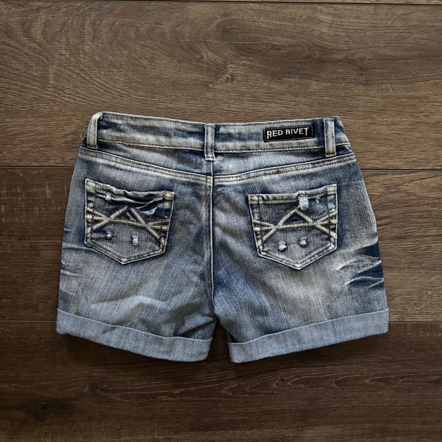 denim blue lowrise cybery2k acid wash shorts