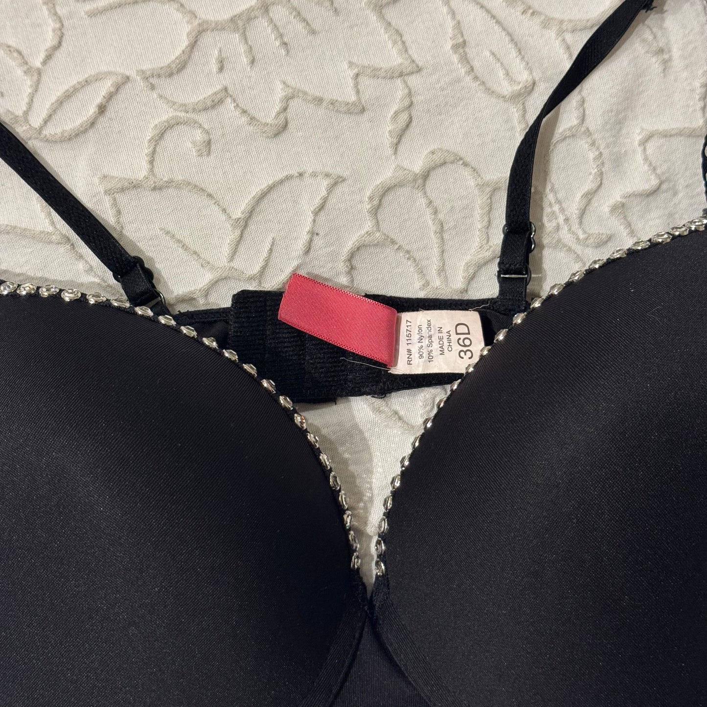 Black ‘Tail Bait’ Studded Rhinestone Mcbling Bra
