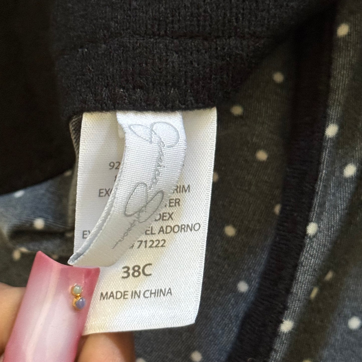 navy blue & white polka dot lace trim corset top