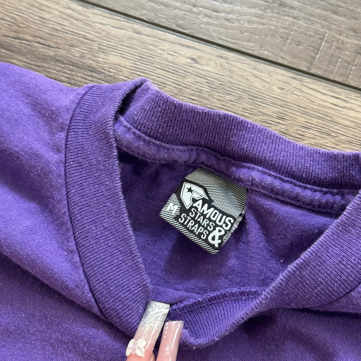 purple famous stars and straps family graphic men’s shirt medium