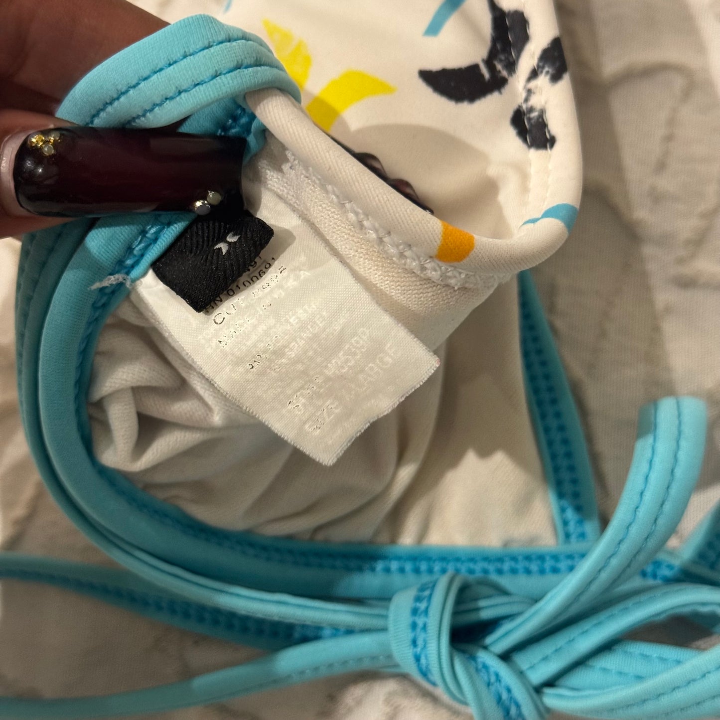 White & Blue ‘Hurley’ Y2K Bikini Top