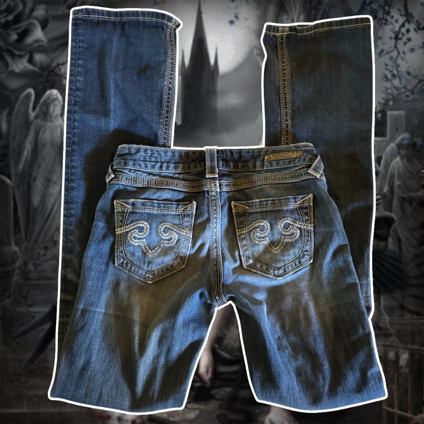 denim blue berock y2k mid rise bootcut jeans (2)