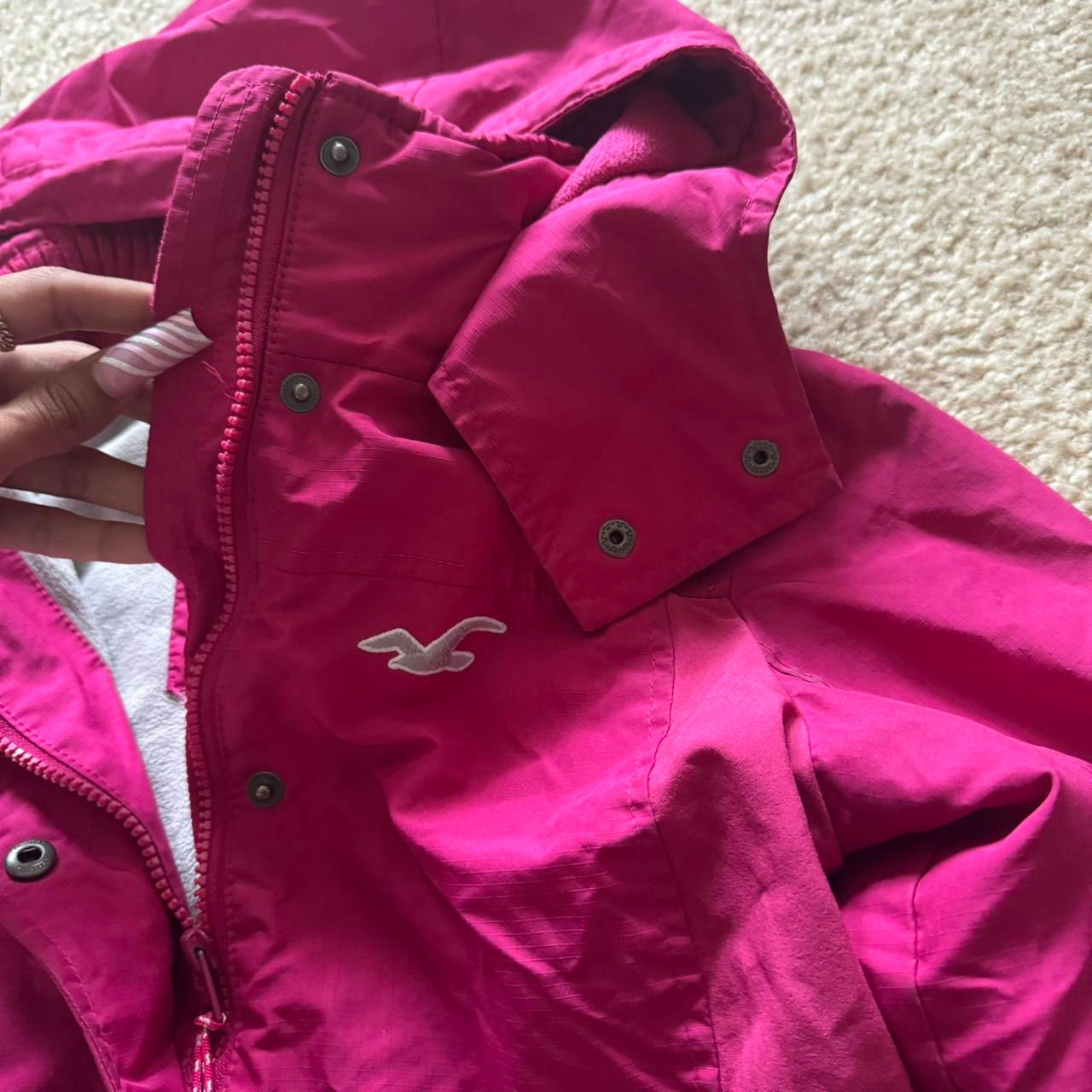 hot pink hollister lightweight y2k hoodie jacket