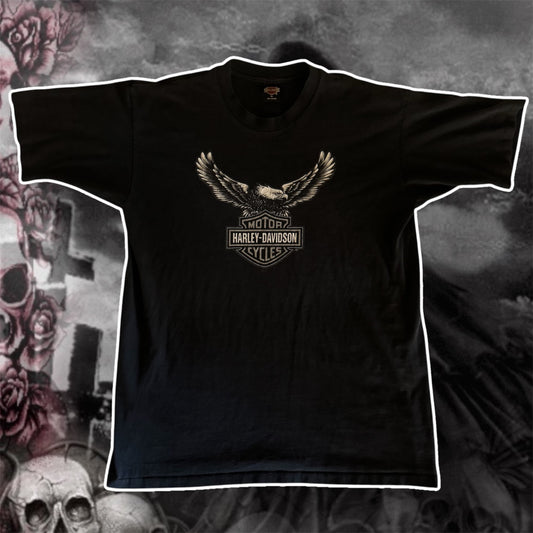 black 1997 harley davidson honolulu hawaii vintage graphic t shirt (XL)