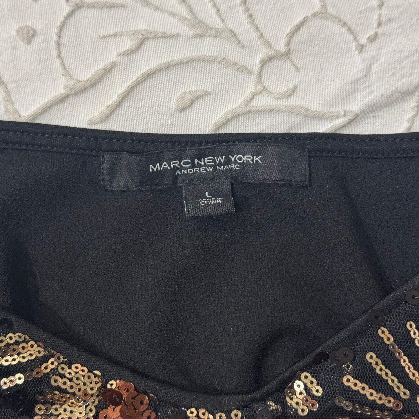 Gold & Black ‘Marc New York’ Sequin Ibiza Crop Top