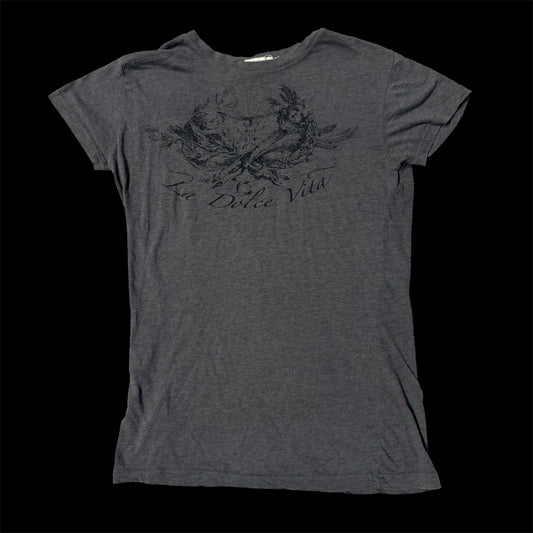 Dark Grey ‘Cotton Phase’ La Dolce Vita Angel Graphic Shirt