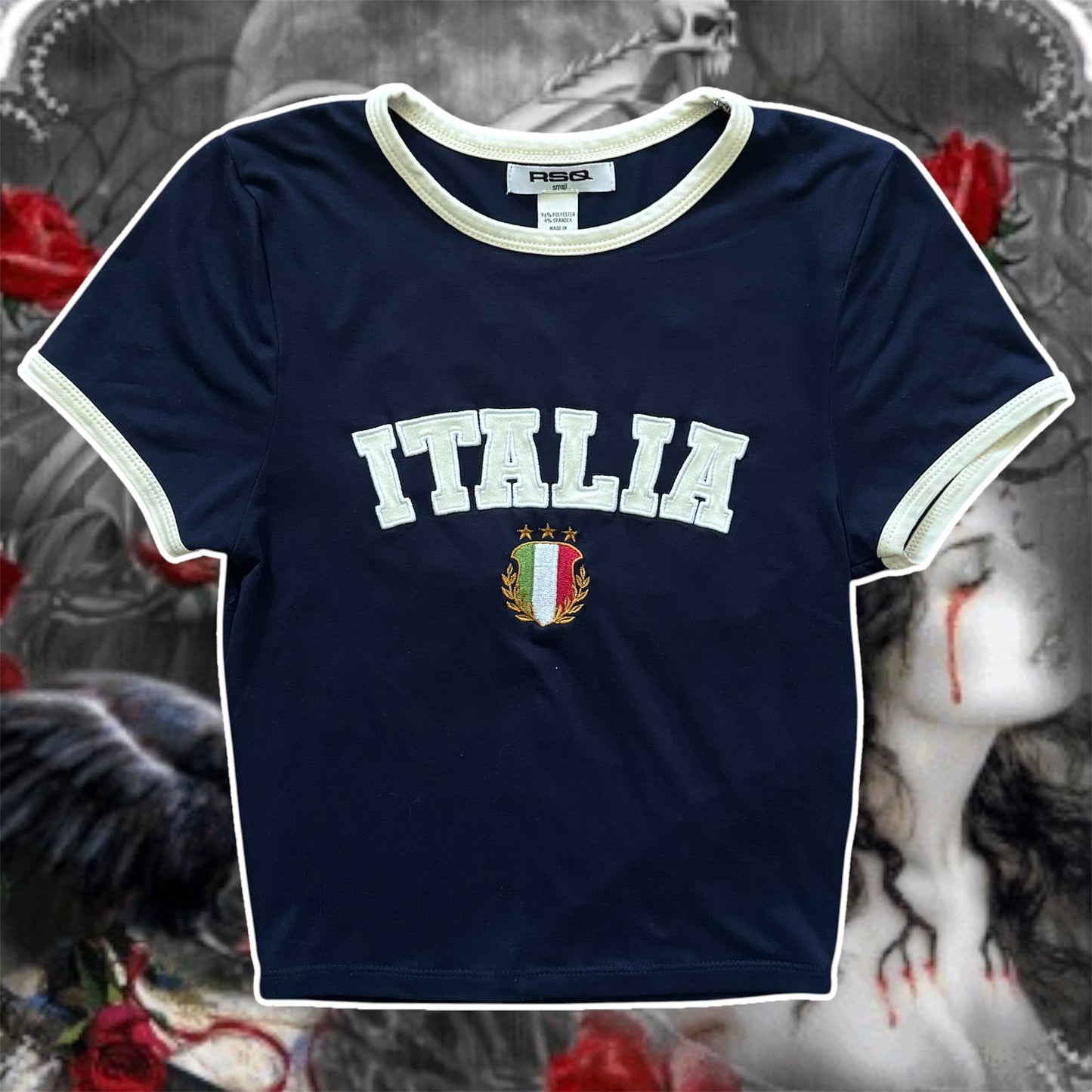 navy blue italia sports vibe stretchy shirt