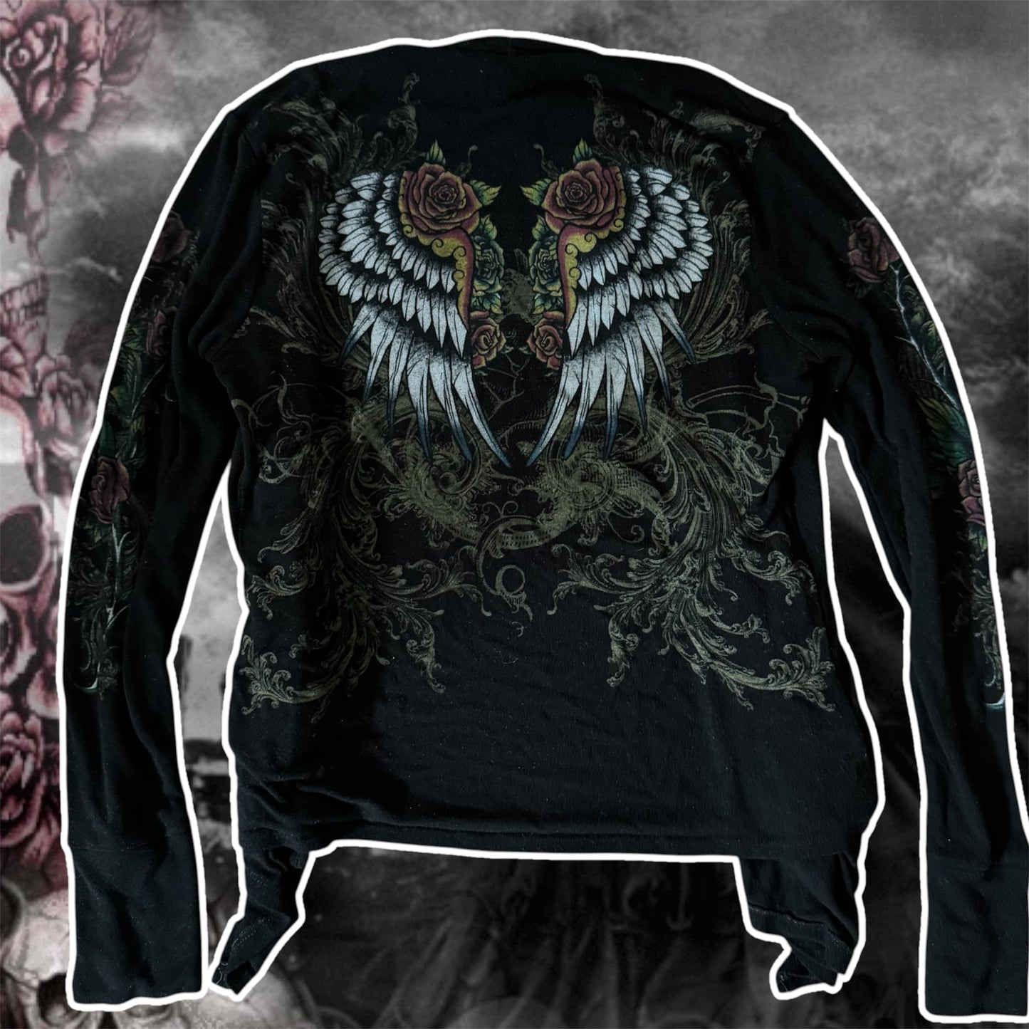 black cybery2k angel long sleeve cardigan (L)