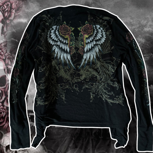 black cybery2k angel long sleeve cardigan (L)