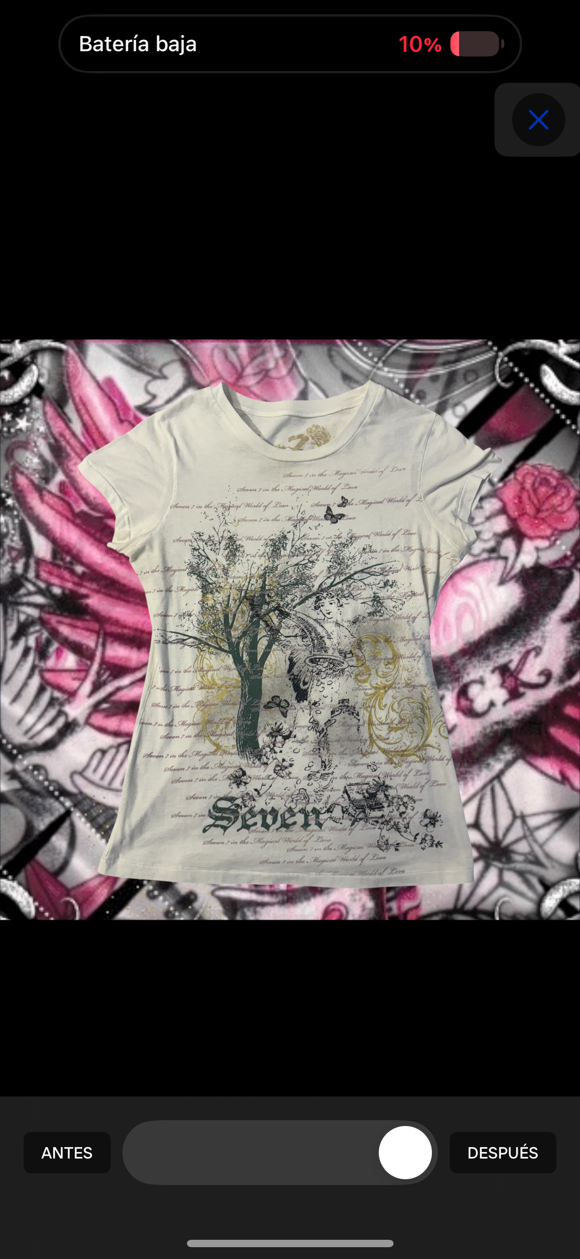 White ‘Seven7’ Cybery2K Angel Graphic Shirt