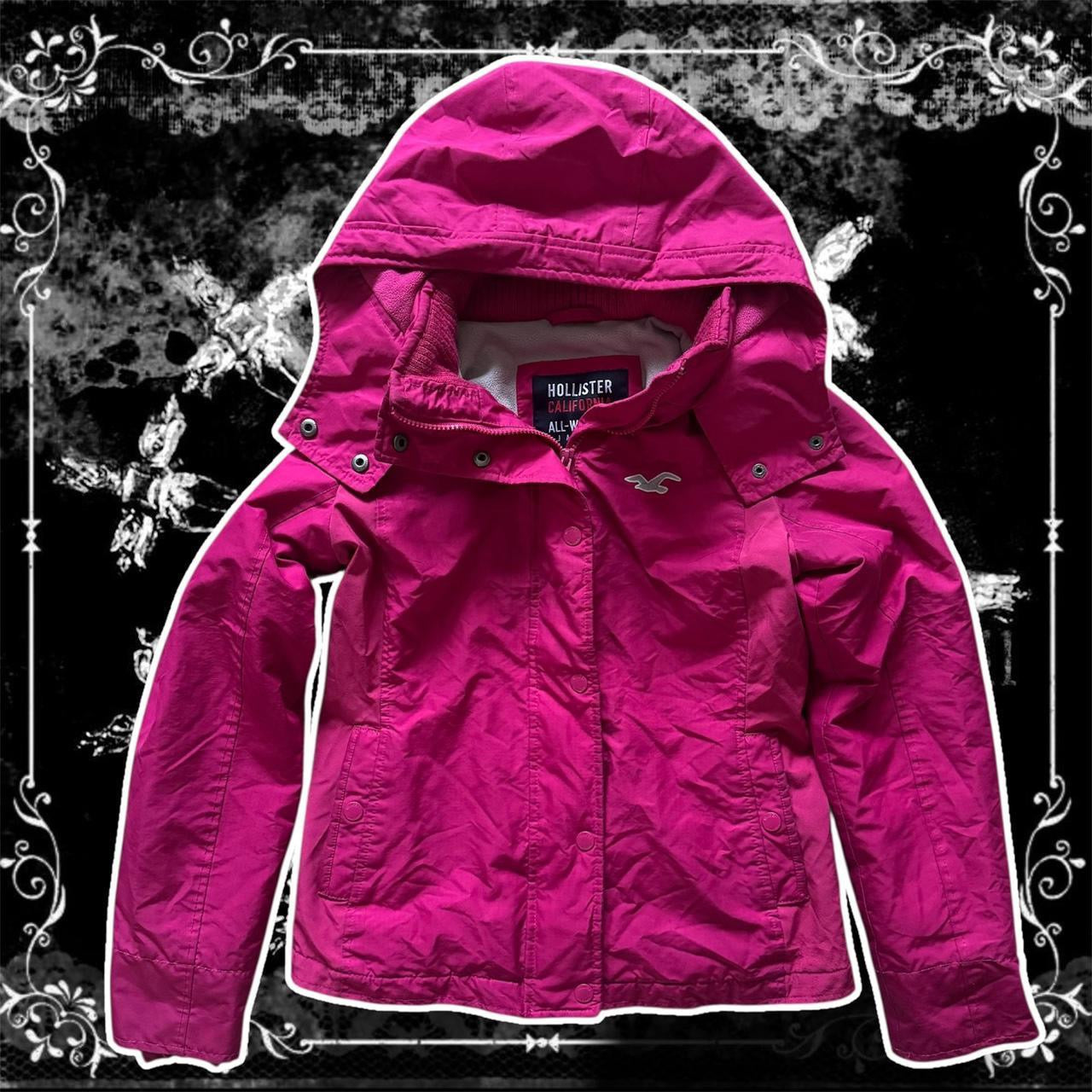 hot pink hollister lightweight y2k hoodie jacket