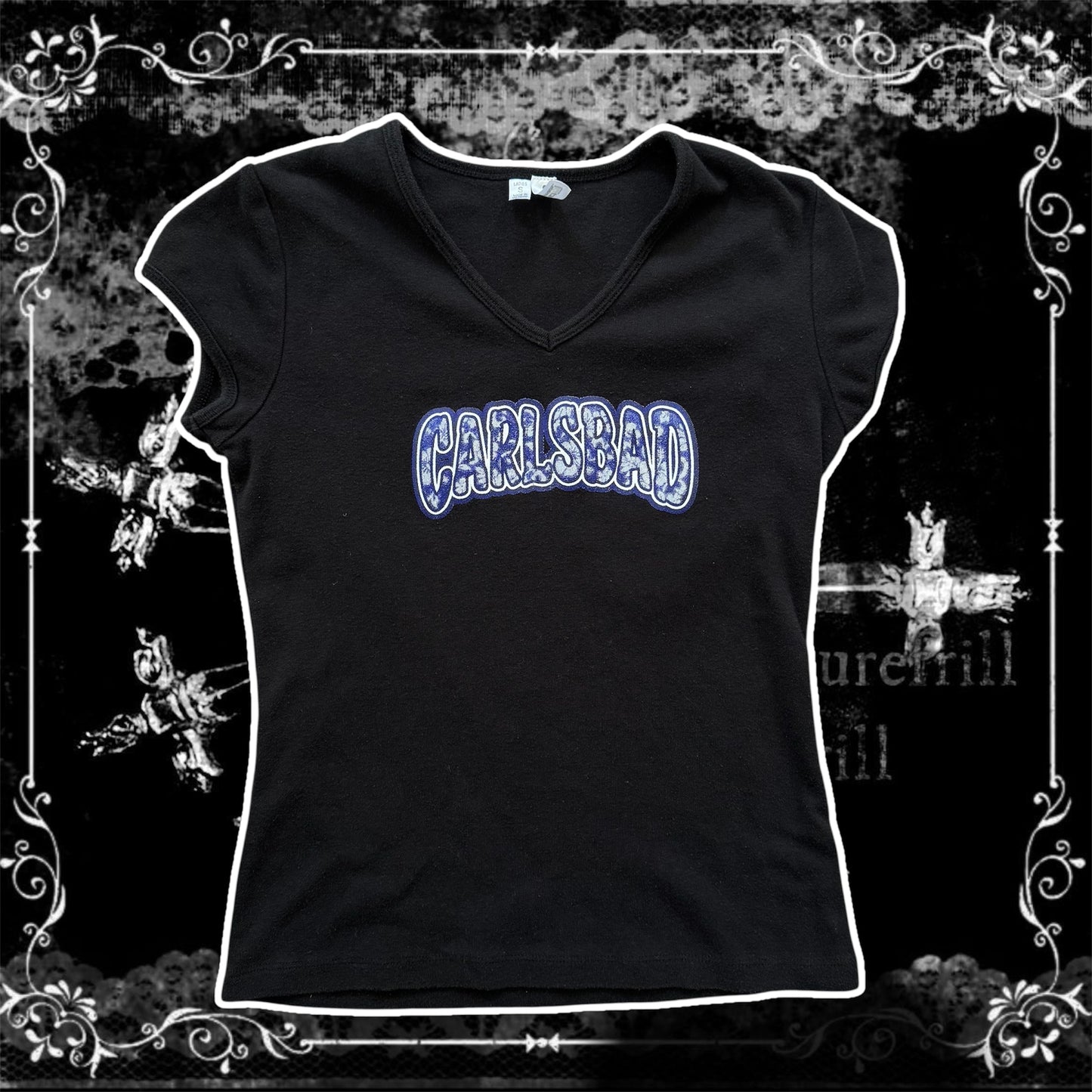 black & blue v neck carlsbad ca graphic baby tee shirt