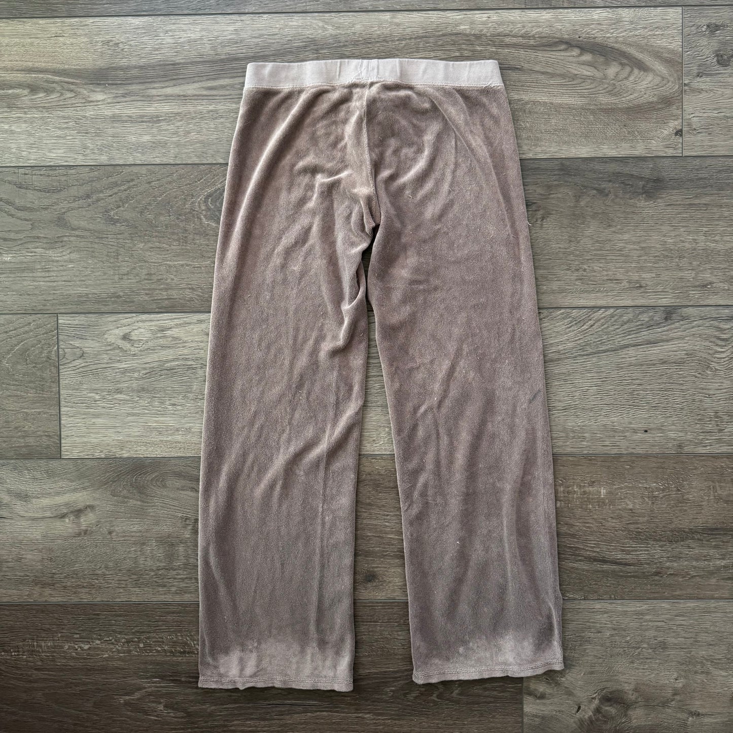 tan juicy couture low rise flare terrycloth sweatpants