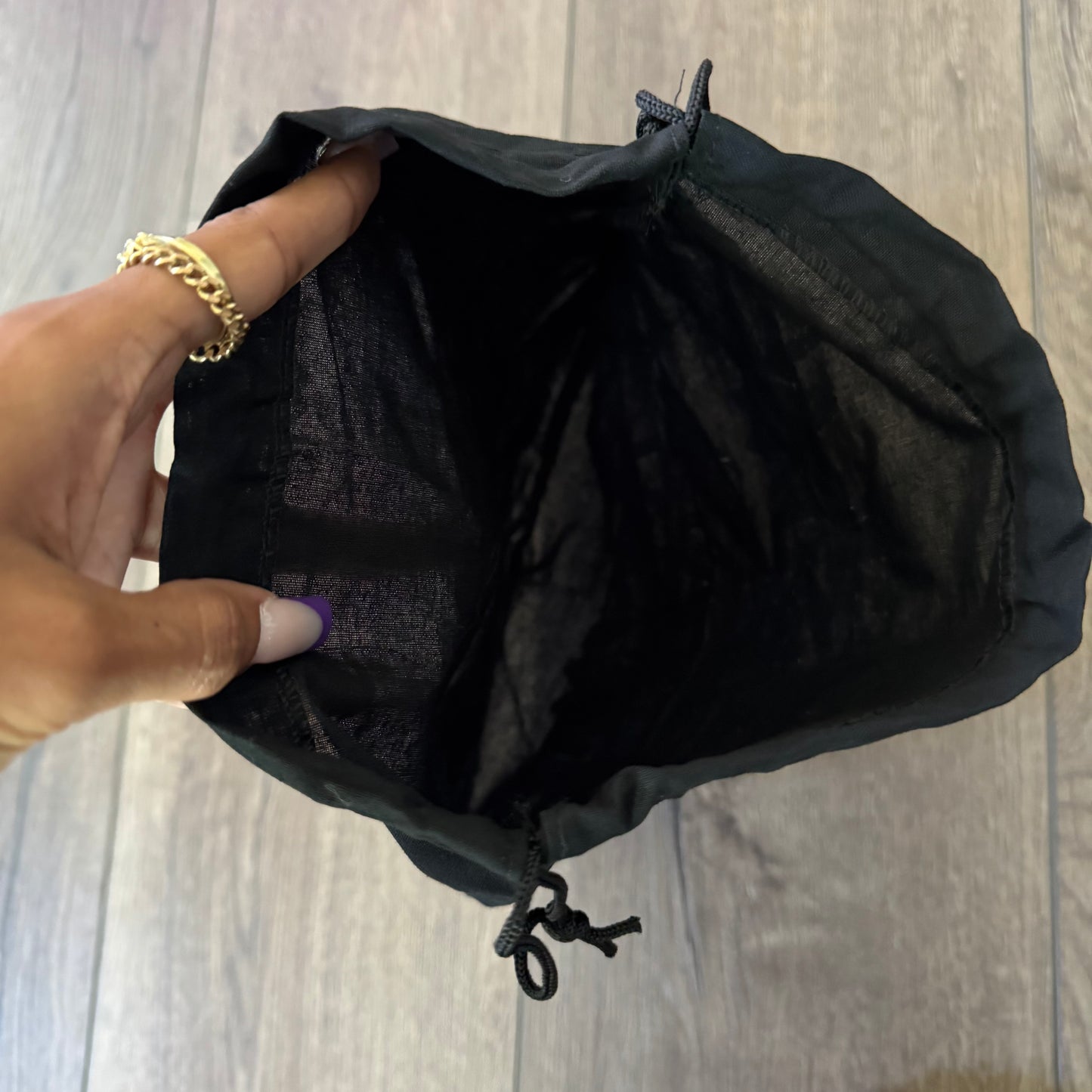 black kurt geiger cotton drawstring dust bag
