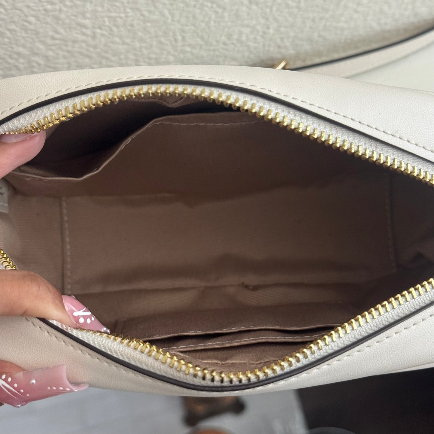 White Coach Jamie Camera Bag In Signature Canvas Crossbody