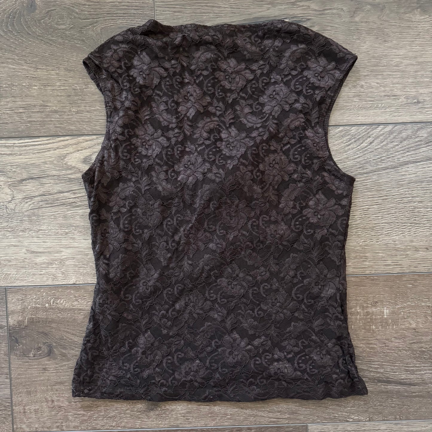 brown lace rampage grungy blouse (L)