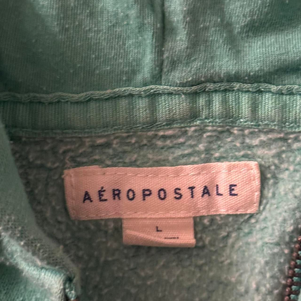 teal green y2k aeropostale zip up hoodie