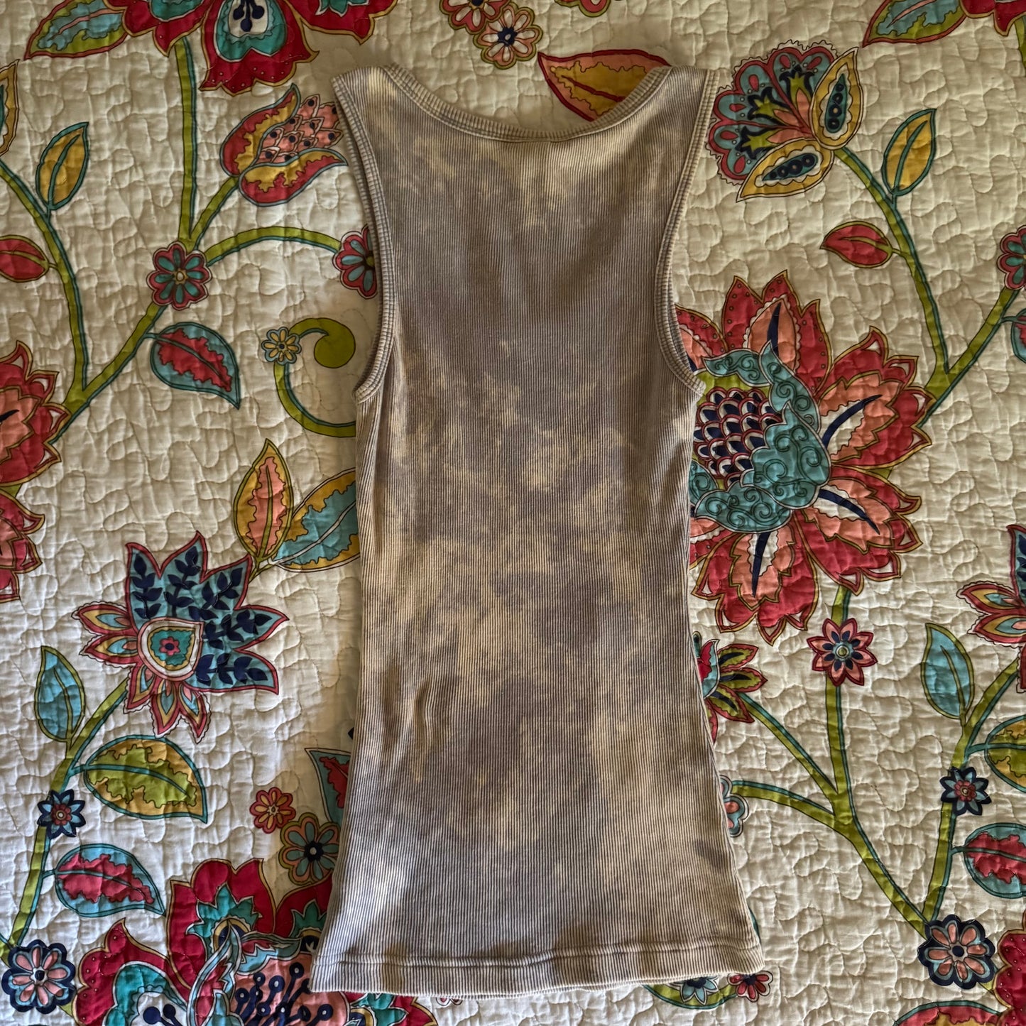 blue and white i peace sf y2k 2000s ribbed tank top (S)
