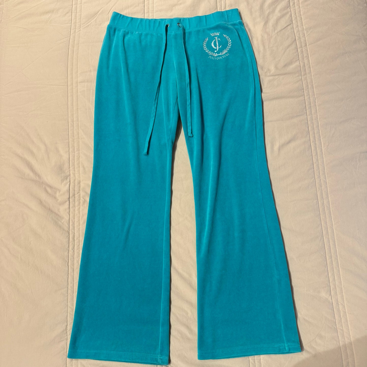 Dark Teal ‘Juicy Couture’ High Rise Flared Sweatpants