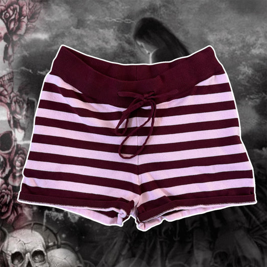 pink & purple forever 21 high waisted knitted shorts (M)