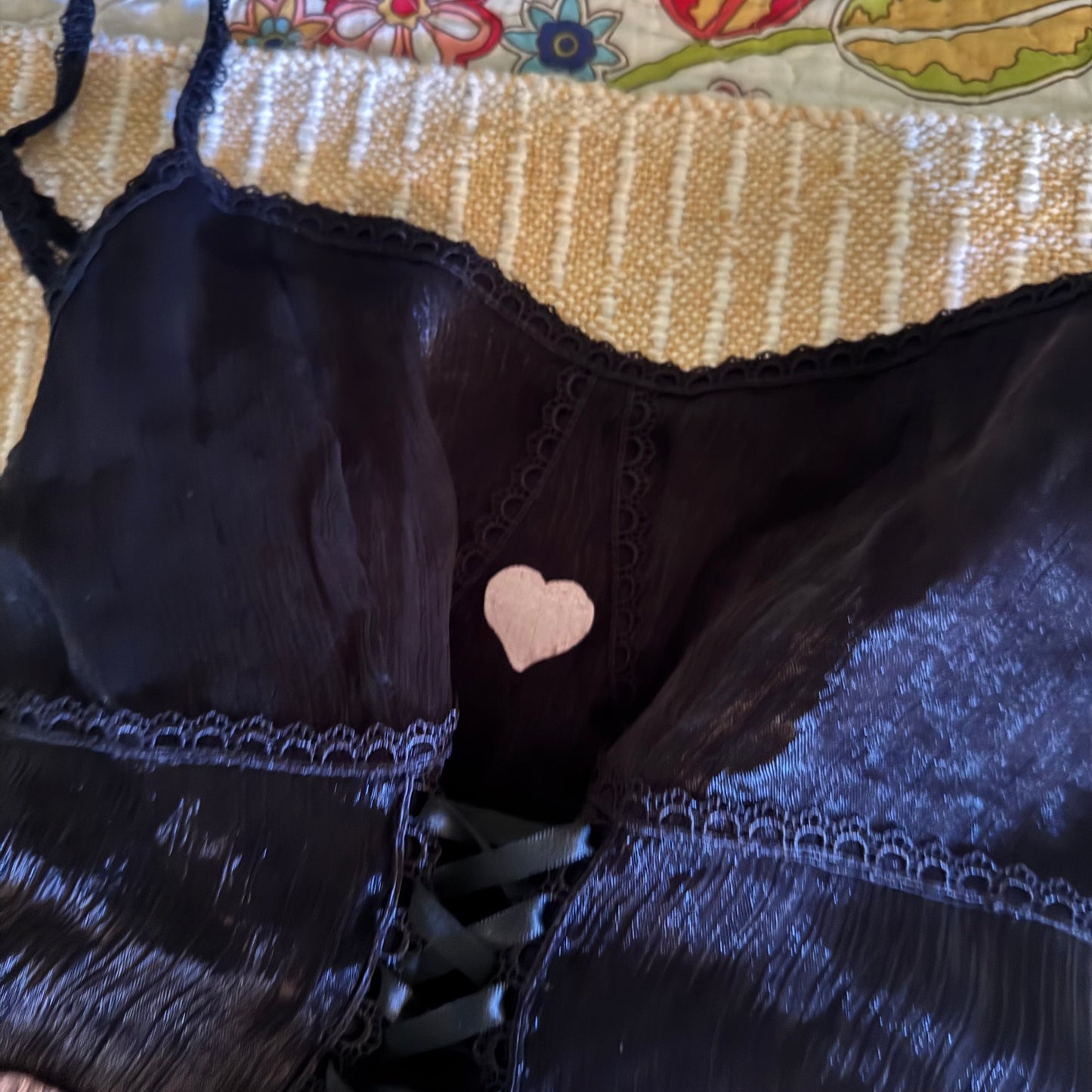 black and pink lolita gothic puffy dress (S)