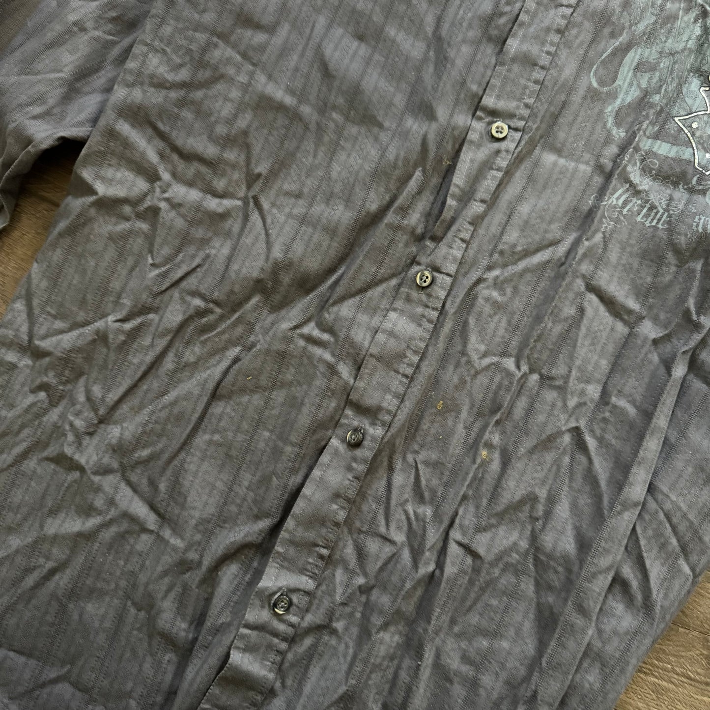 grey cybery2k emo gothic men’s collared button up shirt