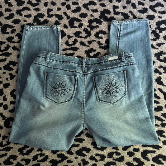 denim blue cybery2k almost famous ribbed distressed skinny jeans plus size (18)