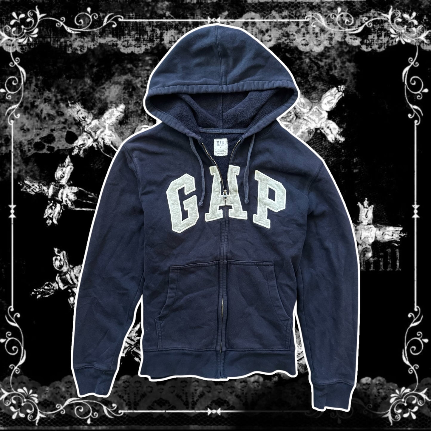 navy blue GAP zip up hoodie jacket