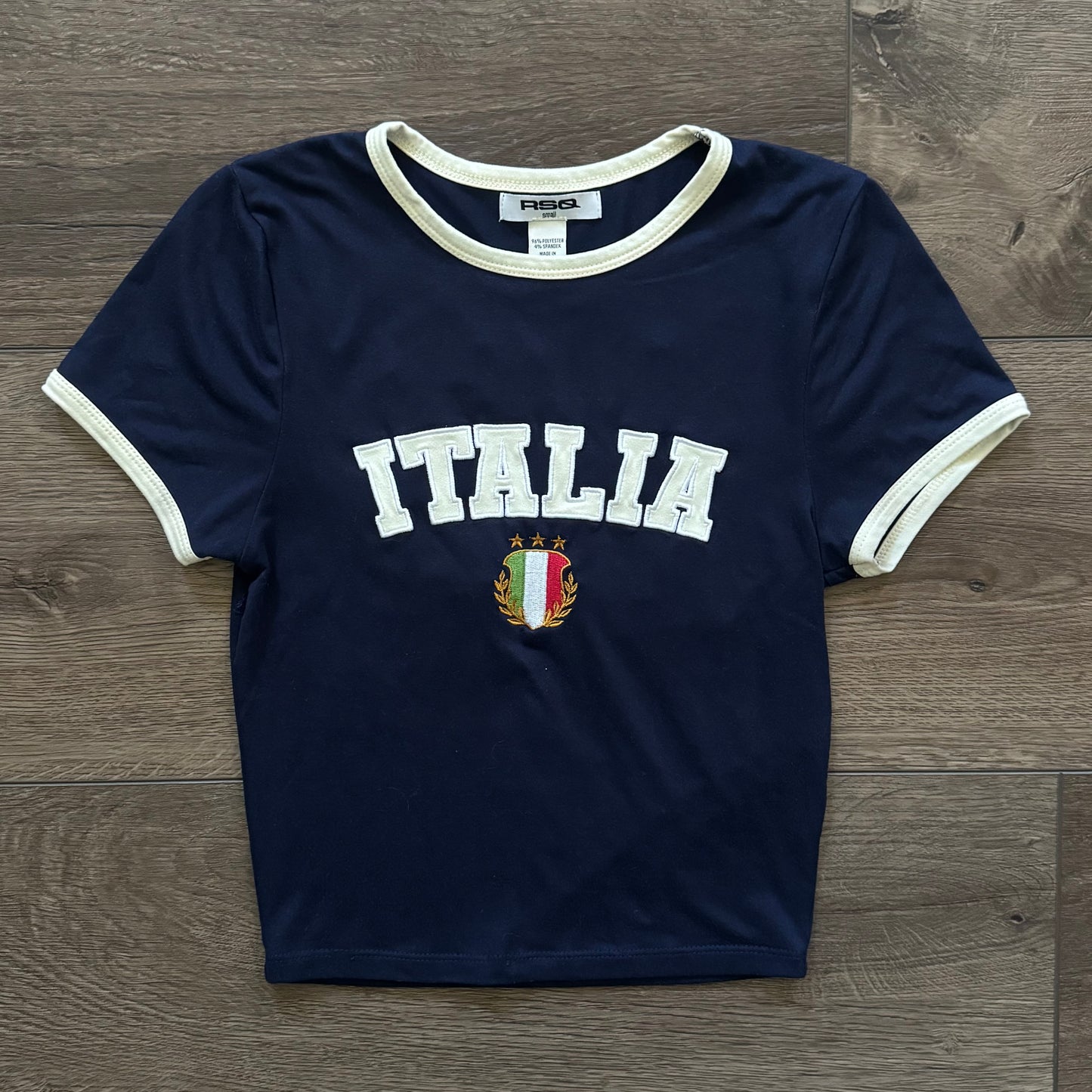 navy blue italia sports vibe stretchy shirt