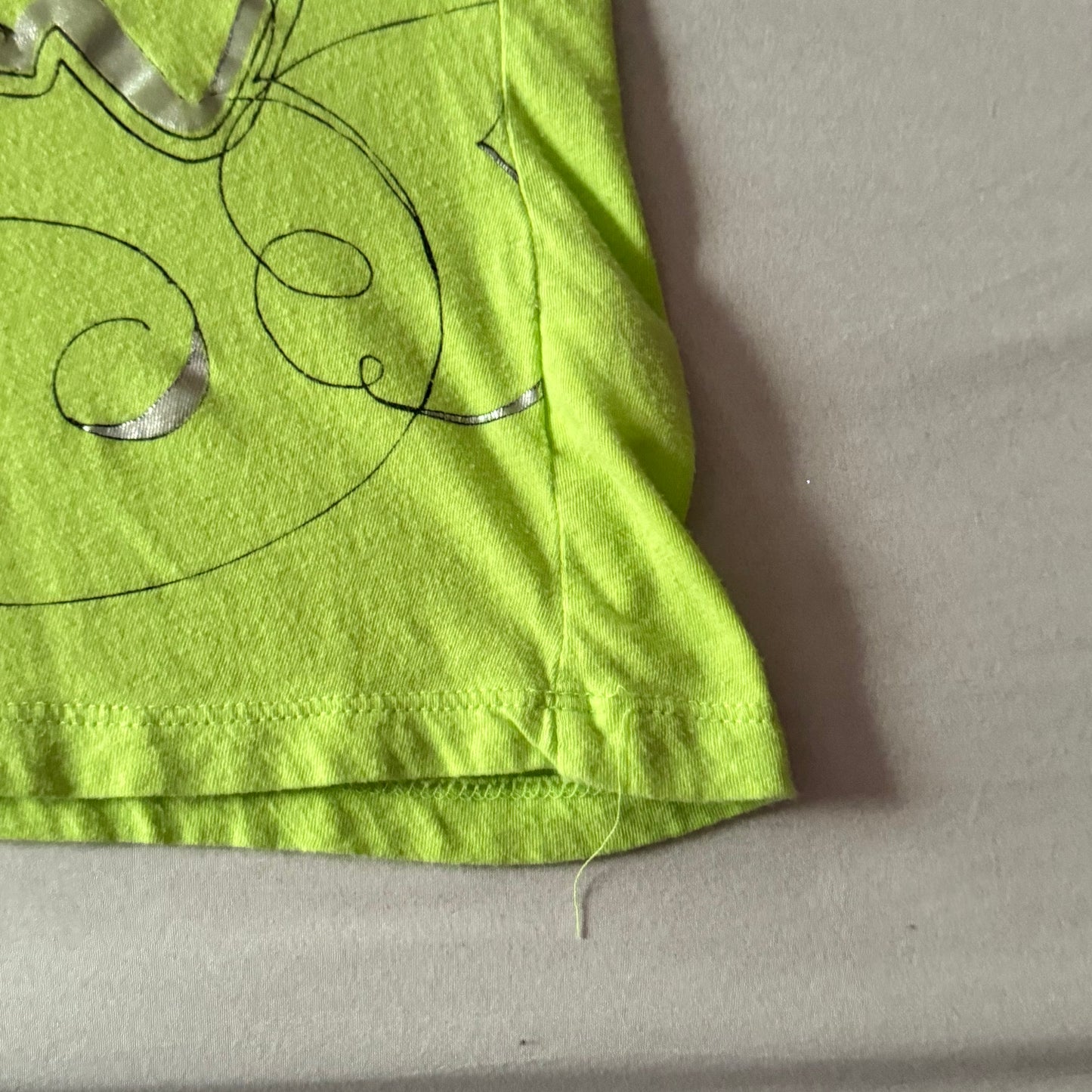 Neon Yellow ‘Fox’ V Neck Graphic Shirt