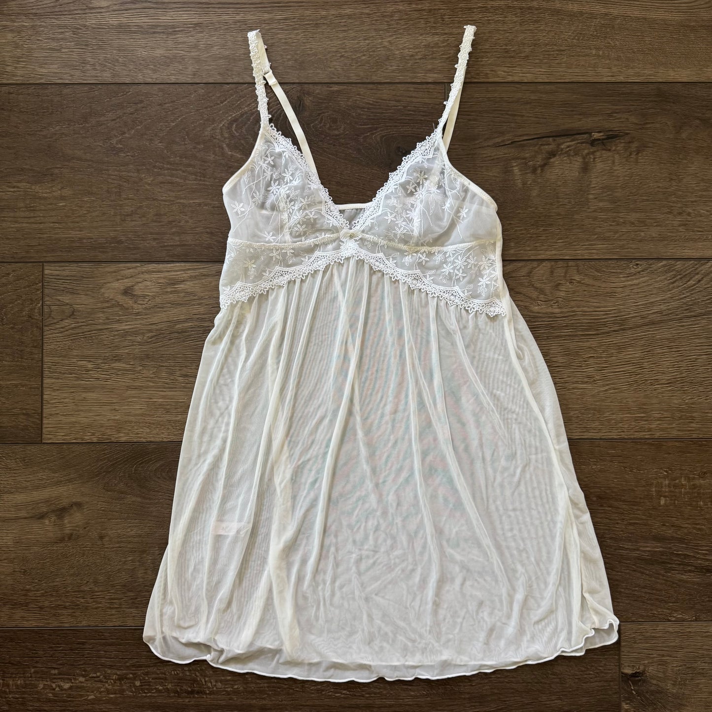 white lace mesh lingerie y2k dress (L)