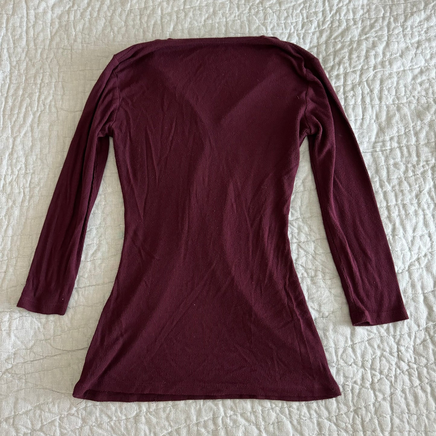 Burgundy Purple ‘INC International Concepts’ Ribbed Soft V Neck Shirt